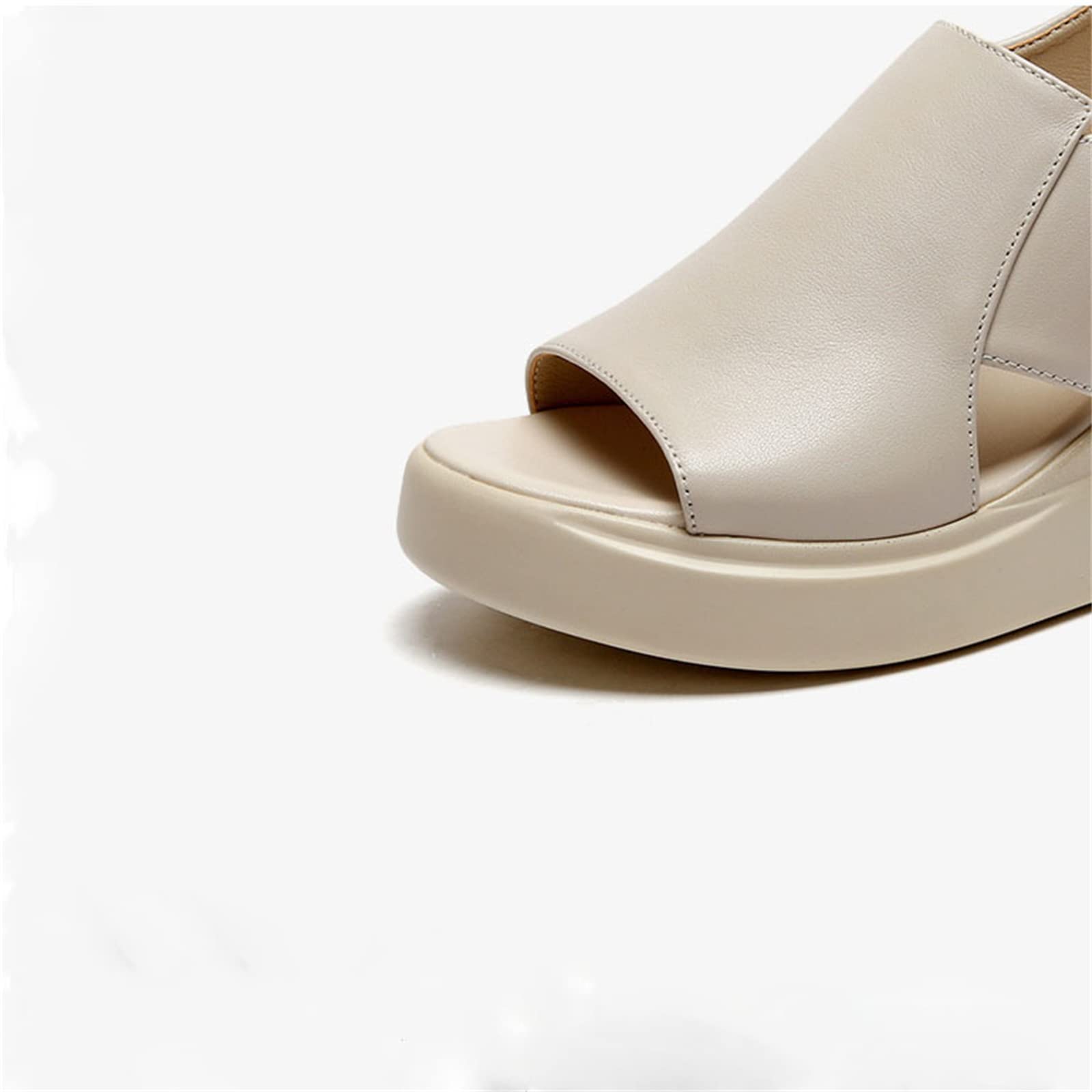Sandales Orthopédiques à Talon Compensé Pour Femme – Cuir Souple, Sangle Réglable – Noir Ou Beige – Talon Moyen