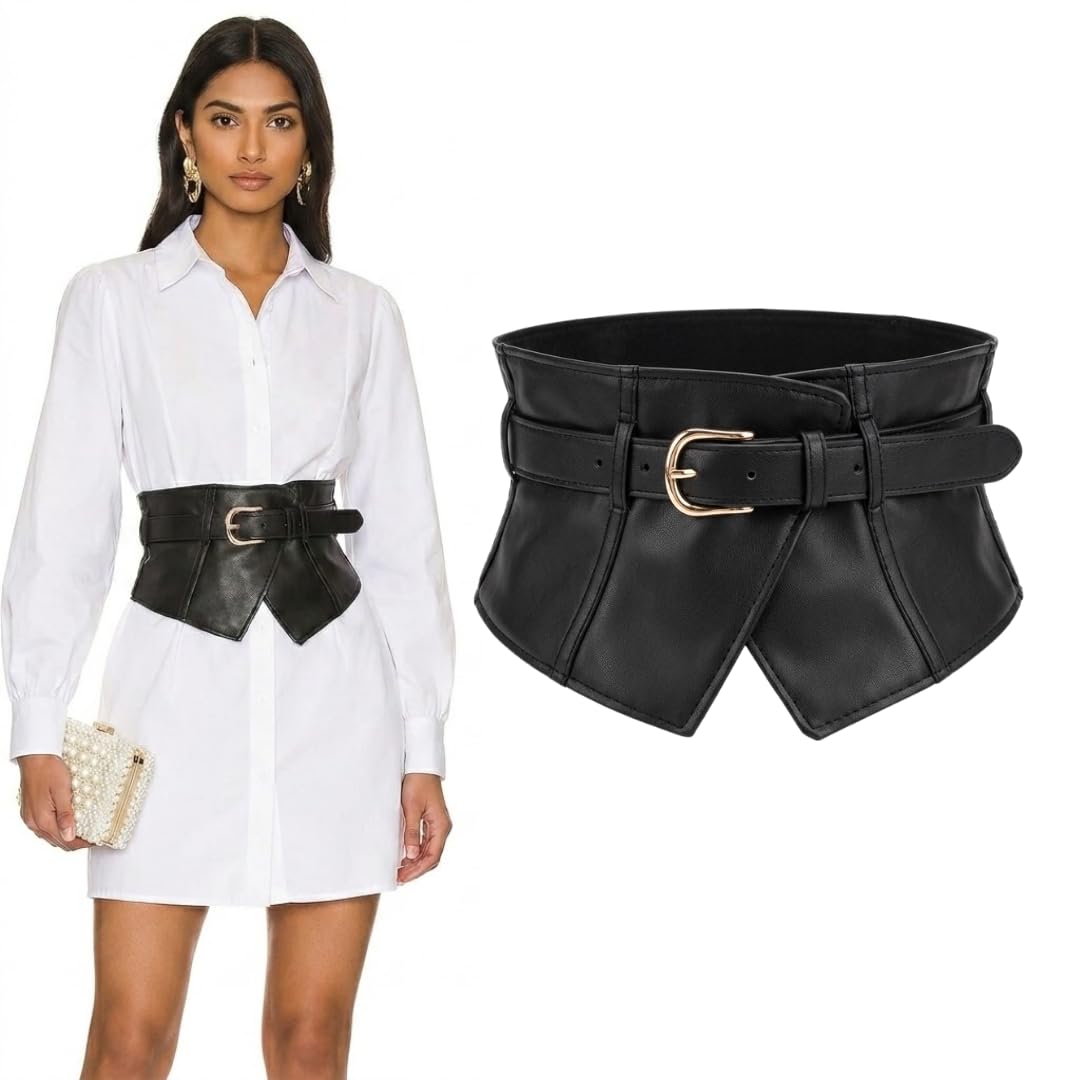 Women's Black Corset Top with Detachable Belt | Adjustable Lace-Up Design for Perfect Fit & Versatile Layering-image-6