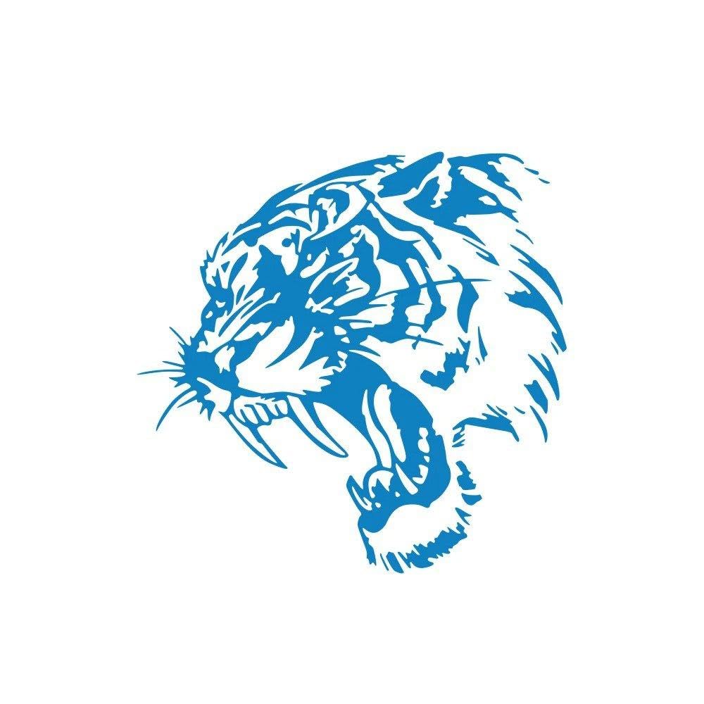 Car Body PVC Sticker Tiger Graphics Vinyl Film Side Decal Auto Window Universal(Glossy Blue,50x43cm)
