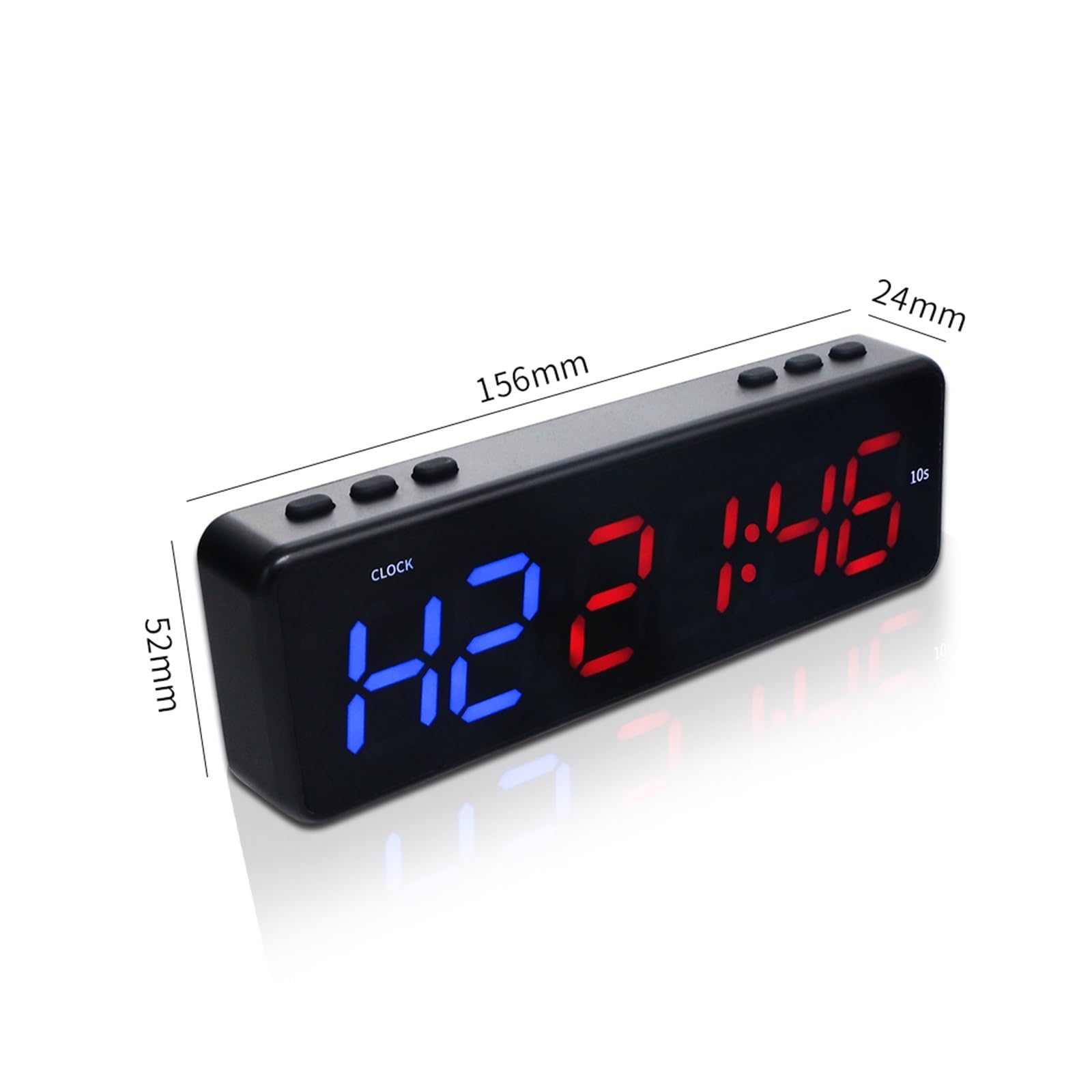 Timer palestra, Timer da palestra 1 pollice a intervalli, controllo APP Orologio fitness allenamento alimentato a batteria, conto alla rovescia/SU(Q20B(bluered))