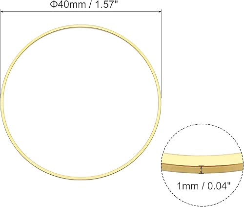 Miniatura 2 de uxcell Bisel de círculo hueco de latón Anillos de enlace redondos Conectores de joyería para pendientes, collares, fabricación de joyas