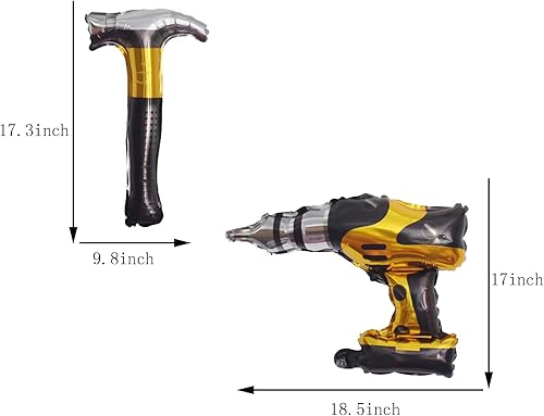 Miniatura 3 de 4 globos de aluminio de martillo para la construcción de automóviles, decoración de fiestas temáticas de cumpleaños, baby shower