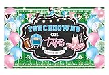 Picture of Funnytree 70.8" x 43.3" Touchdowns or Tutus Gender Reveal Backdrop American Football Theme Pregnant Announcement Gender Neutral Party Supplies Baby Shower Banner Decor Photo Booth Prop Background
