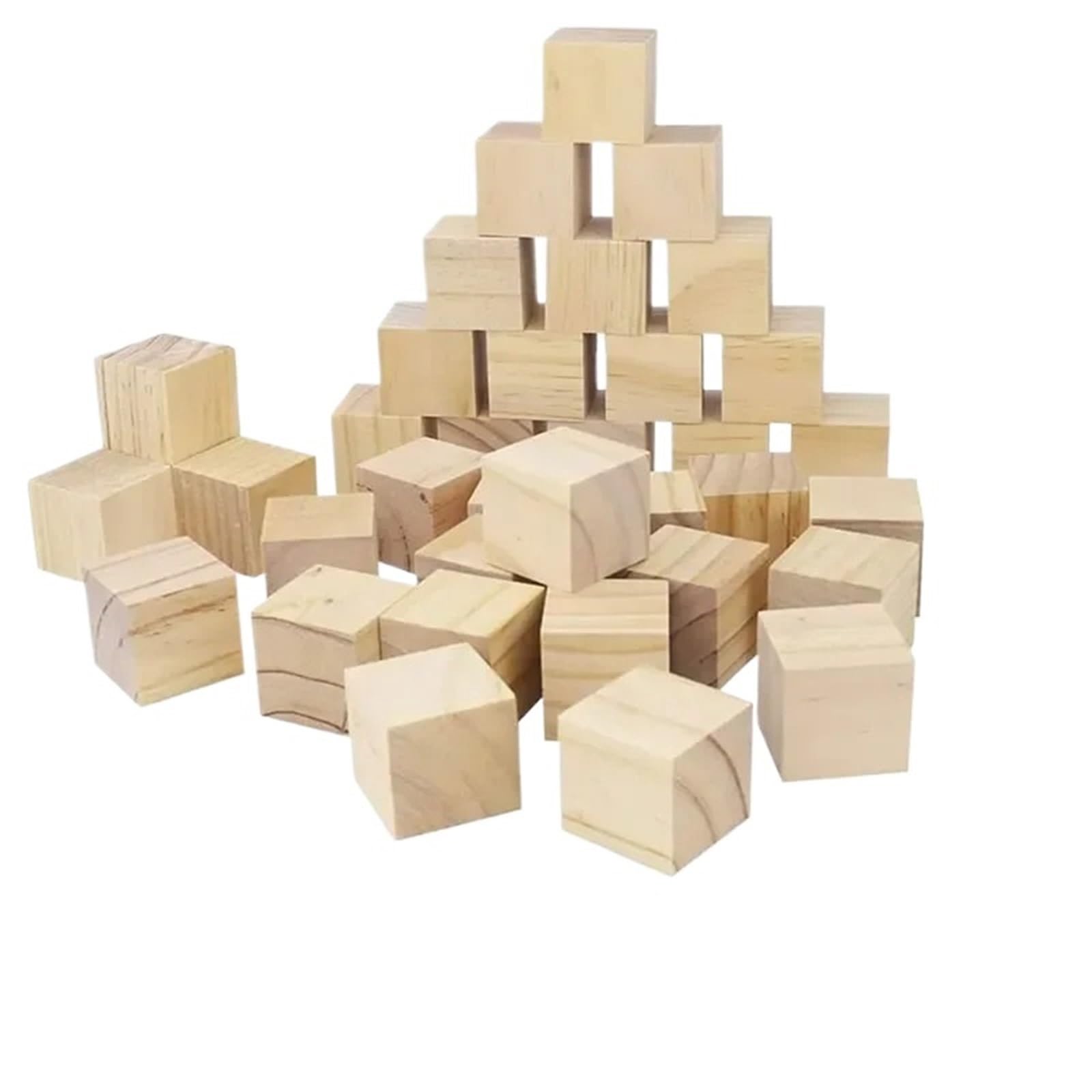 200 cubos de madera sin terminar 20 mm, bloques, cuentas geométricas, espaciadores sueltos lisos naturales for manualidades
