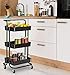 Hyfive Chariot de rangement sur roulettes pour cuisine et salle de bain - 3 niveaux - Noir
