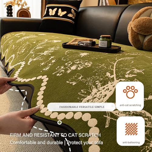 Housse de canapé sectionnelle en chenille orange 90x280 - 8
