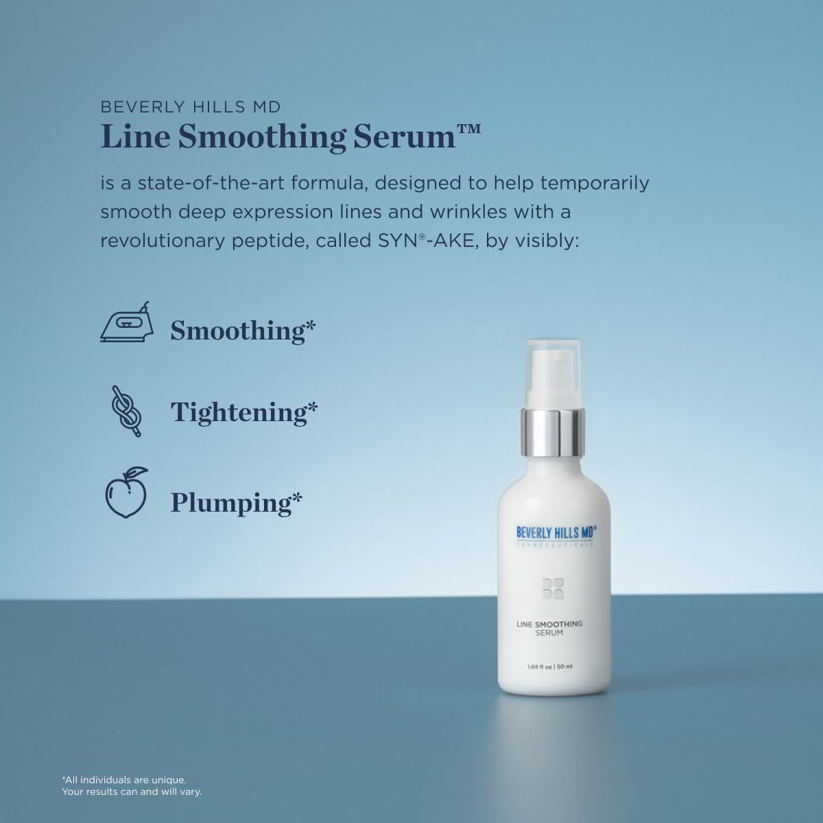 Beverly Hills MD Line Smoothing Serum- Reduce Deep Wrinkles & Smooth Skin- Anti-Aging Serum for Firming and Hydrating Face- Correct Fine Lines w/Antioxidants, Peptides, Ginkgo Bilboa Extract, & Aloe - Image 2