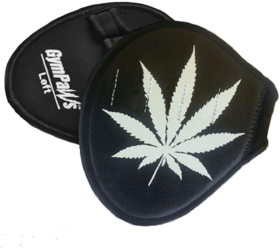 Pot Leaf Design Leather Workout Gloves | Weight Lifting Grips| 4 Finger Loops