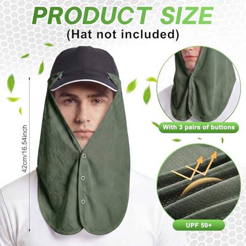 Image of Geyoga 3Pcs UV Sun Protection Neck Drape | Adjustable Neck Shade, Mesh Neck Sun Protection, Breathable Sun Protector, Hat Drape for Fishing, Hiking and Outdoor Work