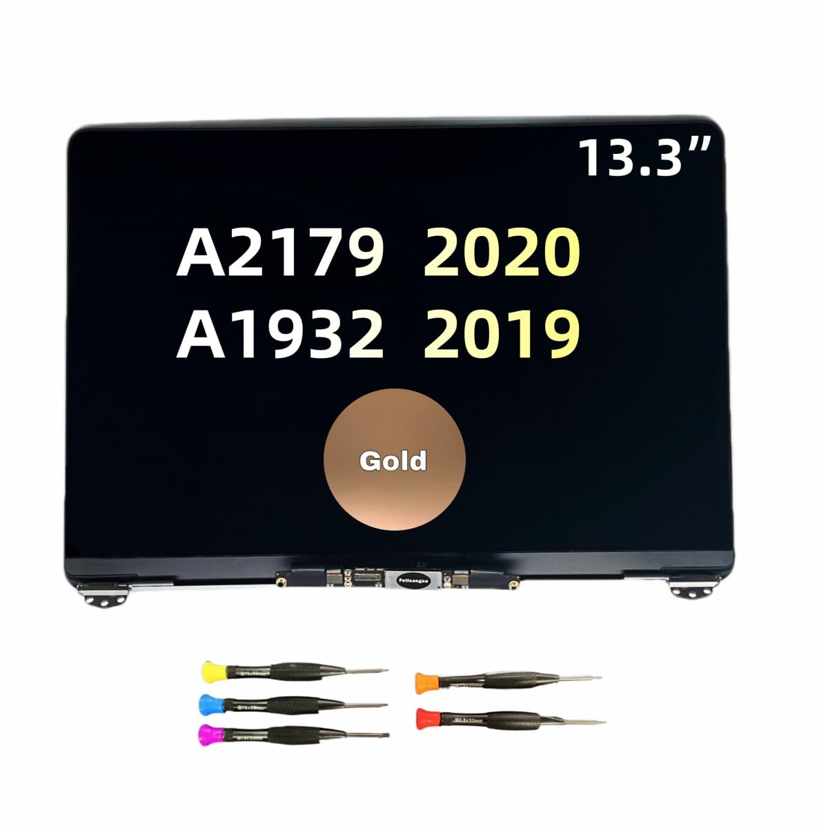 Photo 1 of Replacement Screen for MacBook Air Retina 13" 2020 A2179 A1932 2019 Year EMC 3184 EMC 3302 MWTJ2 MWTK2 MWTL2 MVH22 LCD Display Screen Complete Assembly 2560x1600 Space Gray Silver Gold (Gold)