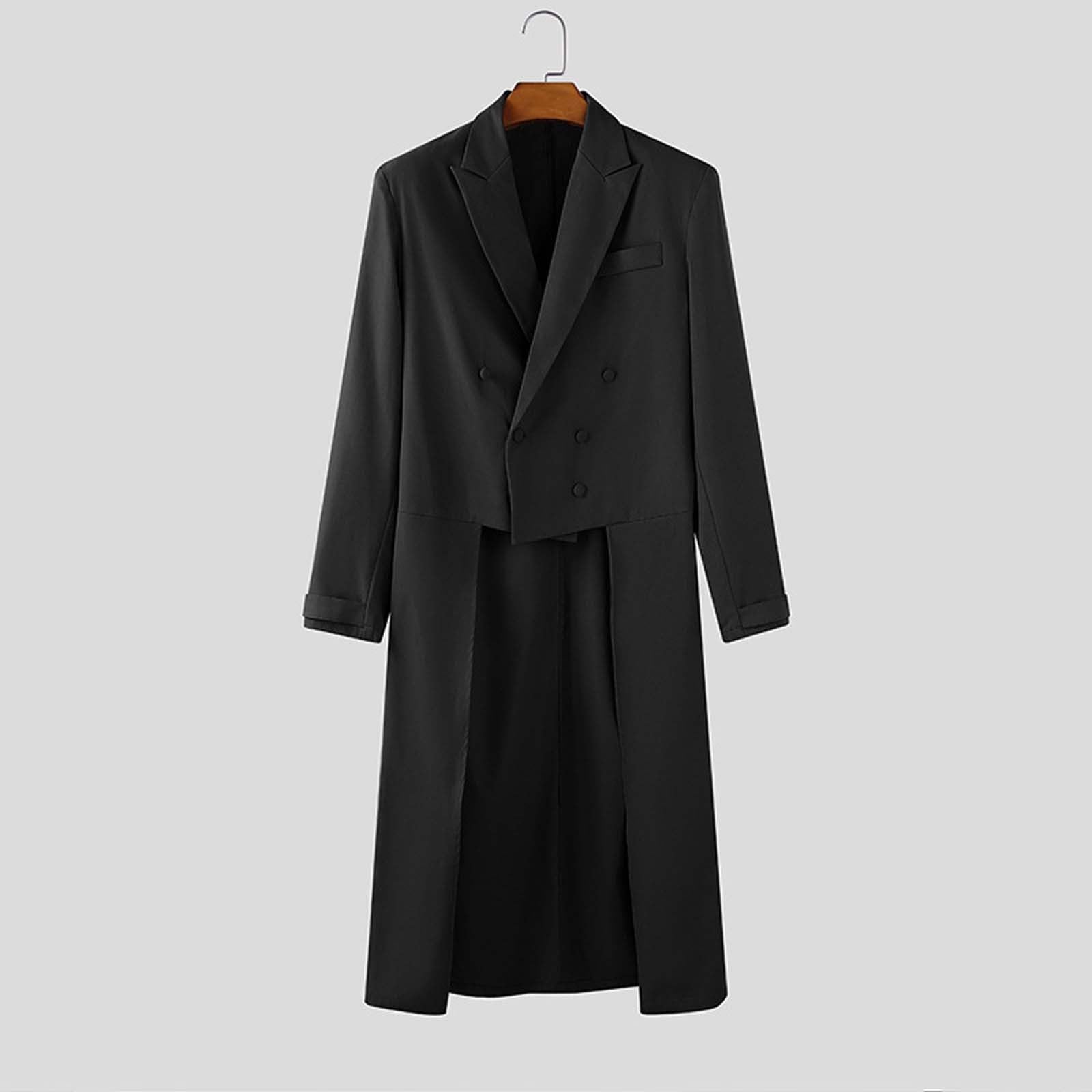 Generisch Veste de smoking slim fit pour homme - Manteau queue d'aronde - Pour bal de fin d'année - Smokings - Musicien - Cosplay - Costume de magicien - Queue d'aronde - Manteaux formels
