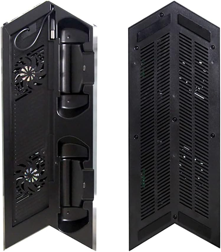 OSTENT Multifunctional Hub USB Cooling Fan Charger Stand for PS4 Console and Controller - Color Black