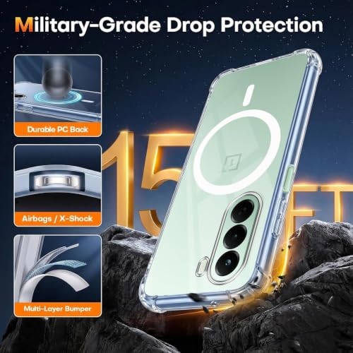 Image of Jkobi Shockproof Crystal-Clear Back Cover for OnePlus Nord CE 6 Lite (Magsafe Wireless Support | Drop & Camera Protection | Hard Polycarbonate)