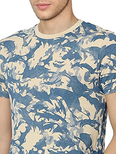 Image of Jack & Jones Men's Cotton Printed Slim Fit Crew Neck T-Shirt