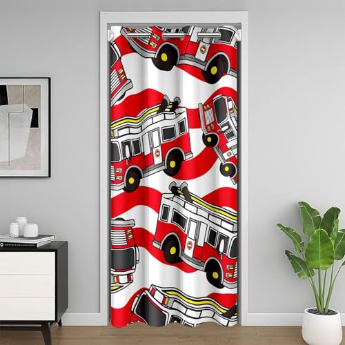 Fire Truck Door Curtain for Doorway Privacy 42