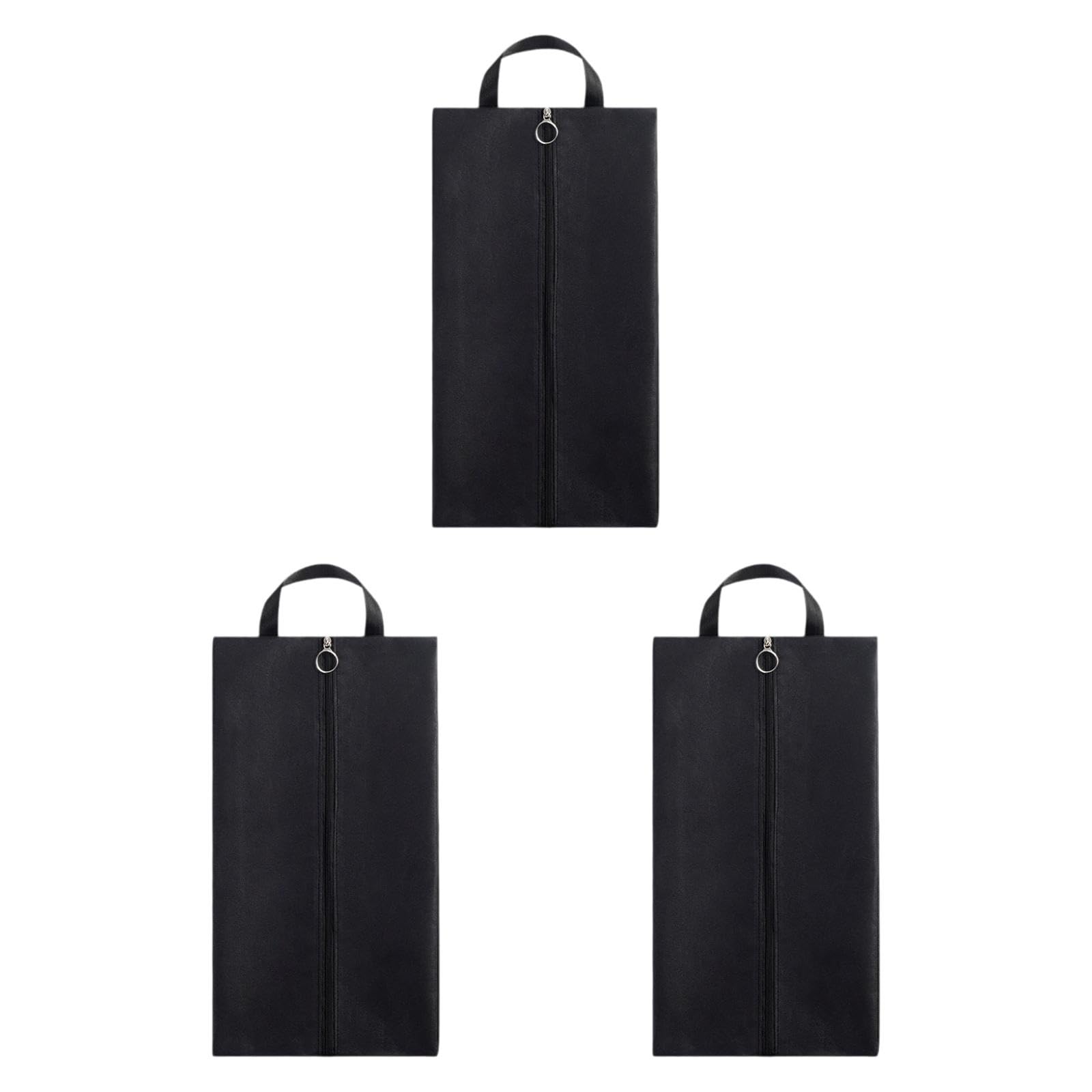 MERISHOPP 3 Pieces Shoe Bags for Travel Multipurpose Zipper Closure Shoe Storage Pouch Black-image-44