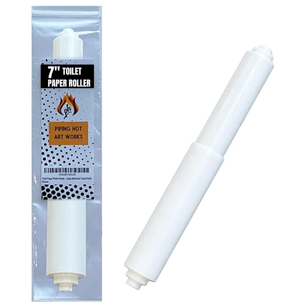 Toilet Paper Holder Spring Rod | Toilet Paper Roller Replacement | Standard & 7 Inch Size Toilet Paper Holder Replacement Rod (1, White)