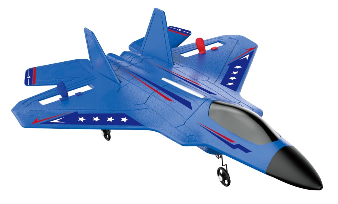 ANTSIR RC Plane, 2. 4Ghz Remote Control Airplane with Gyro Stabilizer/LED Light/2 Rechargeable Batteries Easy to Fly RC Glider Toy for Kids Boy Girl Beginners (Blue)