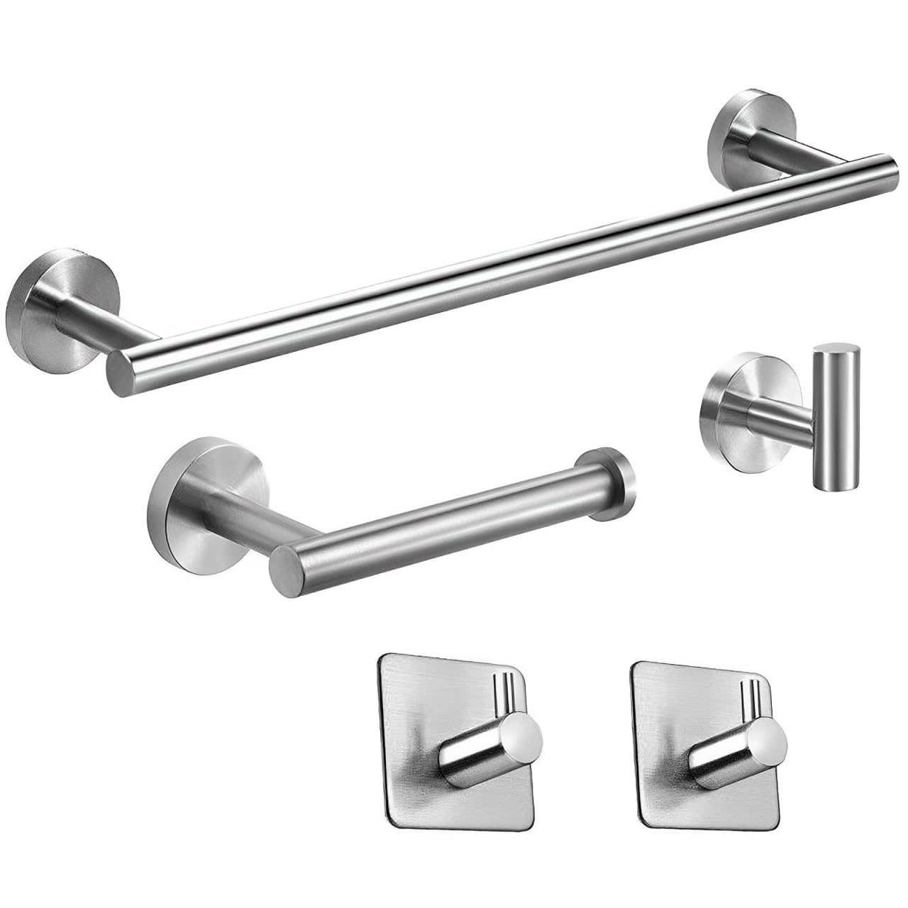 DEARART 5 Pieces Bathroom Caddy Set Stainless Steel Towel Holder Shower Shelves Paper Holder for Bathroom Wall Mounted