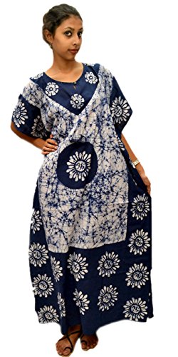 Image of Cotton Kaftan Dress Maxi Long Tunic Batik One Size