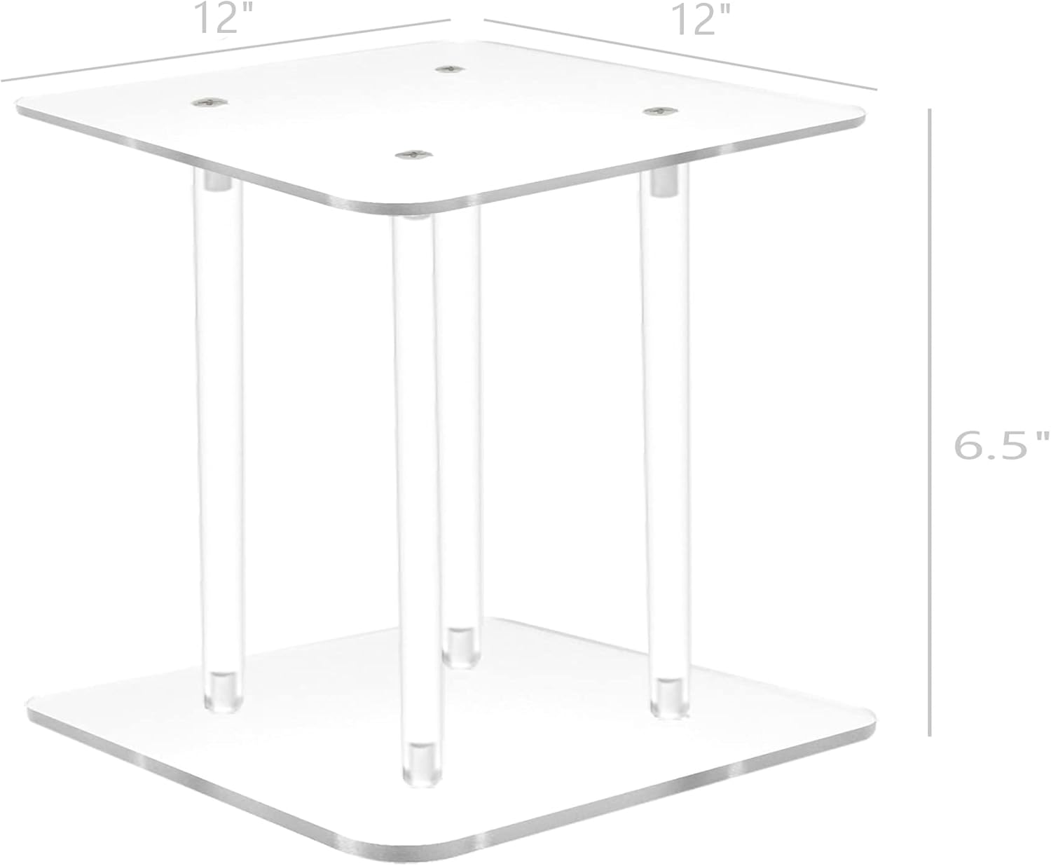 FixtureDisplays 12X12X6 3/4" Rods Clear Riser Acrylic Transparent Plexiglass Pedestal Table Display Podium Glorifier Riser Stand Centerpiece Flower Merchandise Lamp Book 2X10136-12X12+4X10134-6-1D