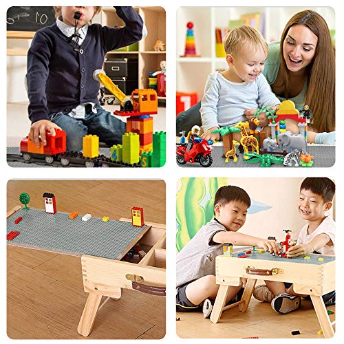 Image of Lekebaby Classic Baseplates Building Base Plates for Building Bricks 100% Compatible with Major Brands-Baseplates 10 inch x 10 inch, Pack of 12-Grey