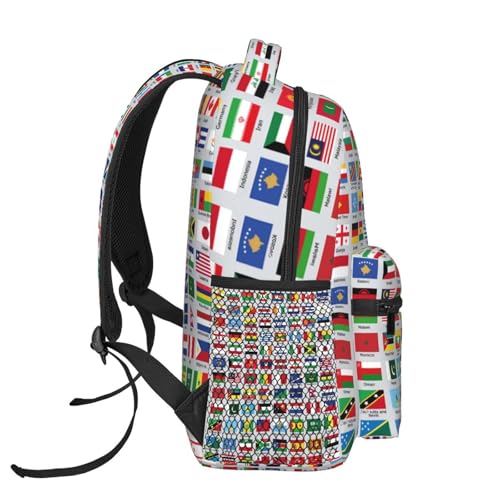 World Flags Backpack Laptop Backpack Sports Travel Shoulder bag Light casual backpack3