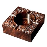 Material: Wood;Wooden DFGUHN und Ebenholz Aschenbecher aus Holz Aschenbecher Antik Massivholz Schnitzascher Mahagoni Aschenbecher