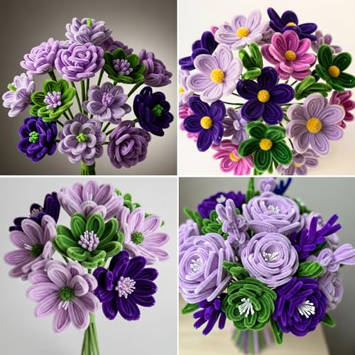 Image of Caydo 200 Pieces Purple Pipe Cleaners for Flowers | Craft Chenille Stems for DIY Art Creative Crafts Party Home Decorations (12 Inch x 6 mm)