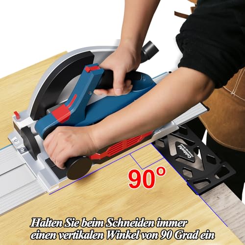 CNC-gefräster 90° Winkelanschlag für Bosch FSN Führungsschiene – Präziser Winkelanschlag für Vertikale Schnitte bei Holzarbeiten, Kompatibel mit Bosch FSN Systemen, Ideal für DIY & Möbelbau (Schwarz)