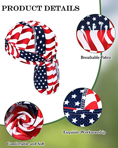 Foaincore 8 Pack Do Rag Skull Caps for Men Sweat Wicking Doo Rags Cooling Helmet Liner Cycling Motorcycle Bandana3