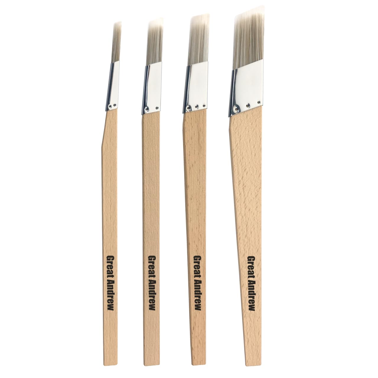 Great Andrew Trim Paint Brushes Set of 4, 0.25" 0.5" 0.7" 1"