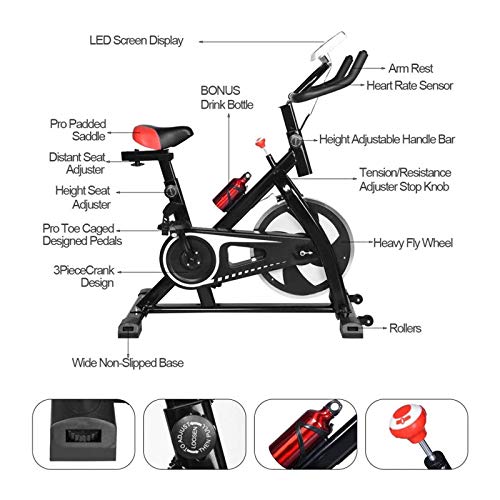 Image of Bike Exercise Bike Adjustable Handlebars Seat Aerobic Training for Gym Home Cardio Workout Machine Training