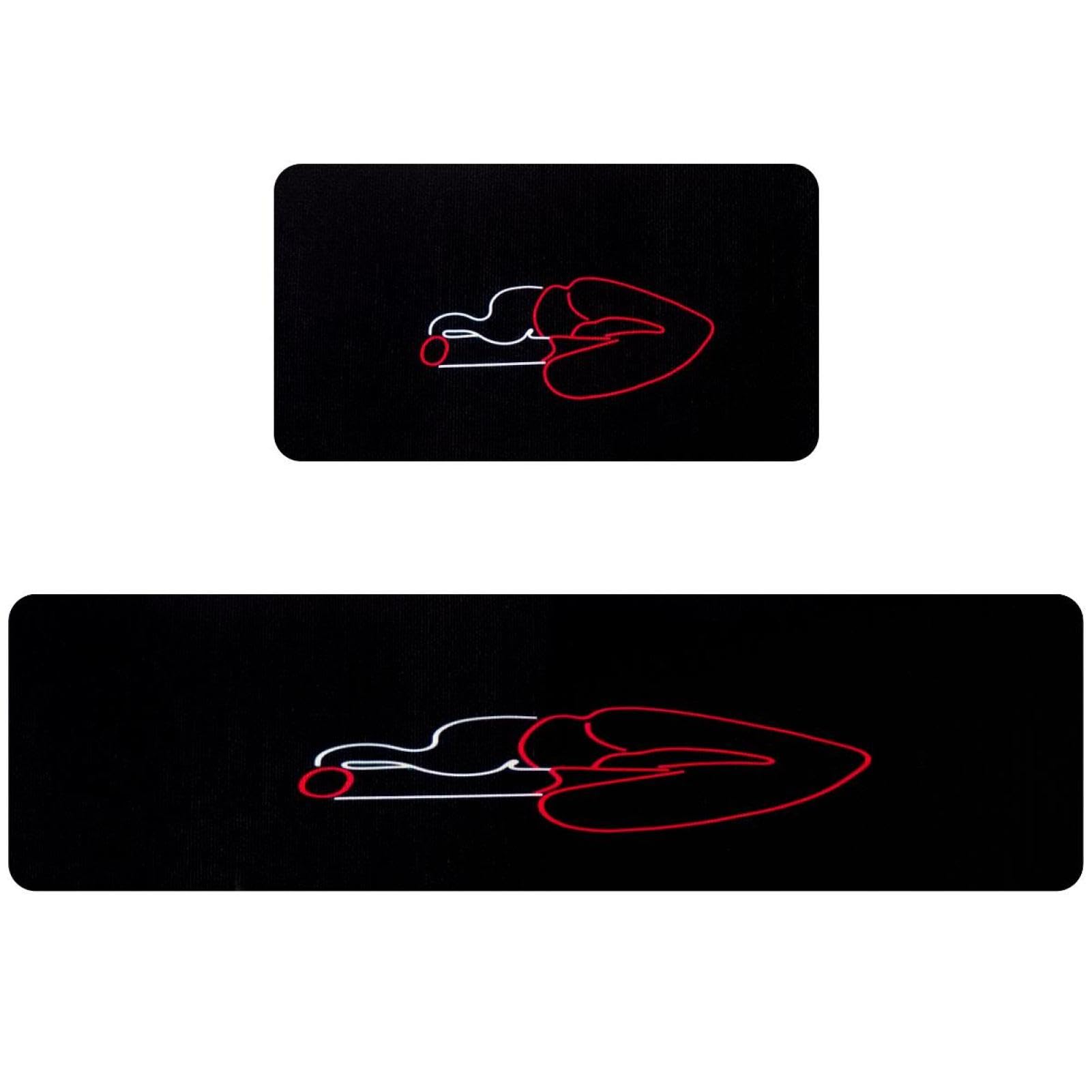 Tapis de cuisine antidérapants lèvres et cigarette lot de 2 grand tapis de couloir lavable
