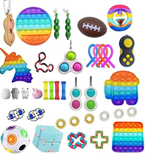 スクイーズ玩具 プッシュポップ ストレス解消グッズ 38pcs Fidget Toy Bubble 減圧おもちゃ バブル フィジェットおもちゃ インテリジェンス発展 そわそわおもちゃ 自閉症特別支援 ボードゲーム 大人兼用 プレゼント Sensory To