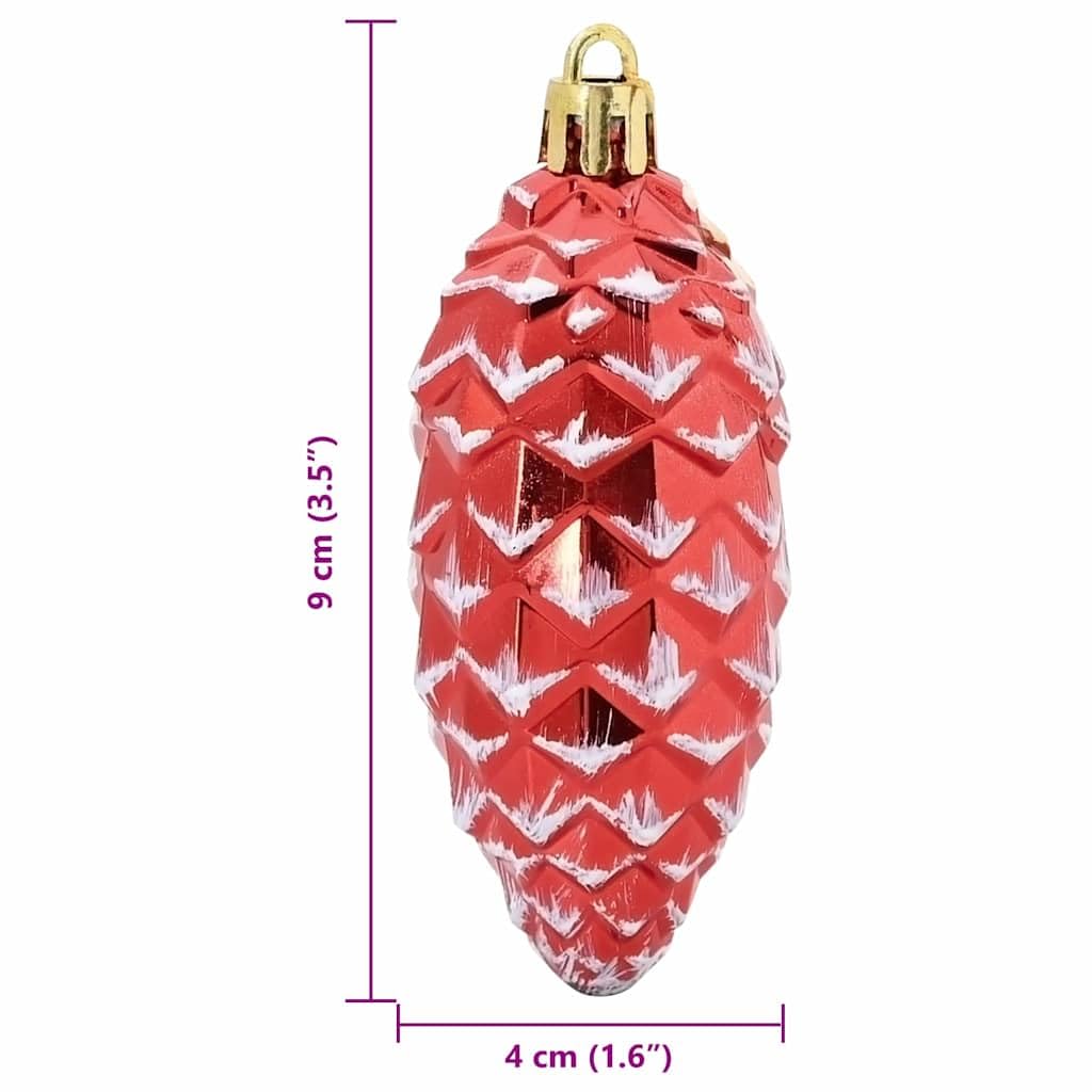 Piñas de abeto de Navidad de plástico, 40 unidades, 4 x 9 cm, colgante para árbol de Navidad, decoración de salón, decoración de Adviento, corona de Adviento y decoración festiva