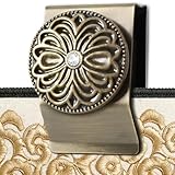 Tapestry and Quilt Hangers 4 Pack, Heavy Duty Metal with Glass Stone Accents, Dual-Anchor Anti-Tilt for Delicate Fabrics Display (Bronze)