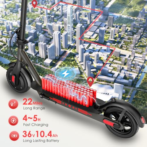 Image of Electric Scooter,8.5 inch /10 inch Solid Tires,UP to 19MPH,350W /500W Powerful Motor,20-31 Mile Range with Braking System,Foldable Lightweight Electric Scooter for Adults,Max Load 265 LBS,App Control