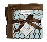SwaddleDesigns Stroller Blanket, Brown Mod Circles, Pastel Blue
