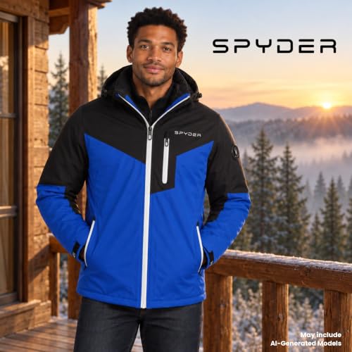 Image of Spyder Mens 3 in 1 Ski Jacket, Waterproof Winter Coat, Quilted Puffer Liner