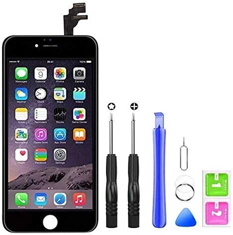 Hoonyer Screen Replacement for iPhone 6 Plus LCD Touch screen Display and Digitizer Assembly Glass Touch Screen Replacement iPhone 6 Plus with Repair Tools (Black)