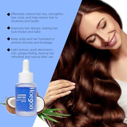 Copper Peptide Hair Growth Serum, Hair Growth Oil, Hair Thickening Products for Women & Men, Hair Serum for Dry Damaged Hair, Hair Oils for Hair Growth, Hair Care for Thinning Hair&Hair Loss(2PCS) (2) - Image 6