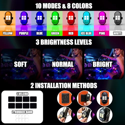 image for Hemei9319 Upgraded Wireless LED Lights for Car, Rechargeable Interior 