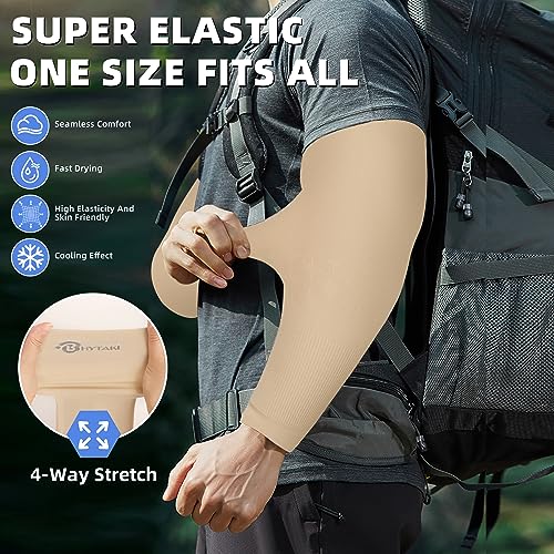 Image of BHYTAKI UV Sun Protection Arm Sleeves, UPF 50 Sports Cooling Arm Compression Sleeves for Men Women Teenager