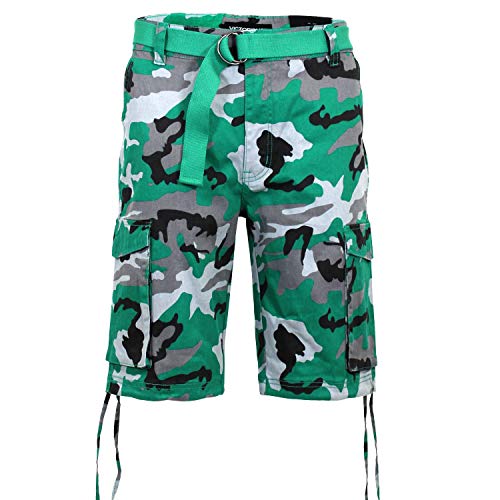 Victorious Men's Belted Ripstop Twill Camo Cargo Short