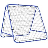 HOMCOM Rebounder für Fußball, verstellbar Prellwand in 5 Stufen, Rebound mit Heringen, tragbar, Kickback Tor Fußballtor für Jugendliche, Rückprallwand für Handball Training 100 x 95 x 90 cm, Blau