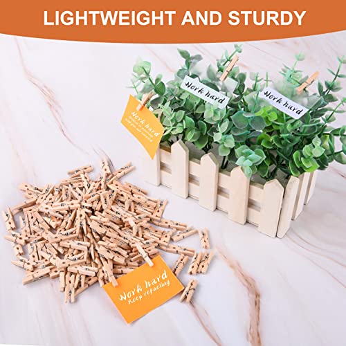 Vicloon Mini Wooden Peg, 300pcs Mini Pegs for Arts and Crafts Tiny Clips for Photo Wall Home School Wedding Decoration, 2.5 x 0.9cm - Image 4