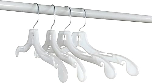 Miniatura 5 de NAHANCO Perchas de plástico para camisas para niños, peso superpesado, 12 pulgadas, color blanco Blanco,Negro,2-Negro,Claro,Clear W/Long