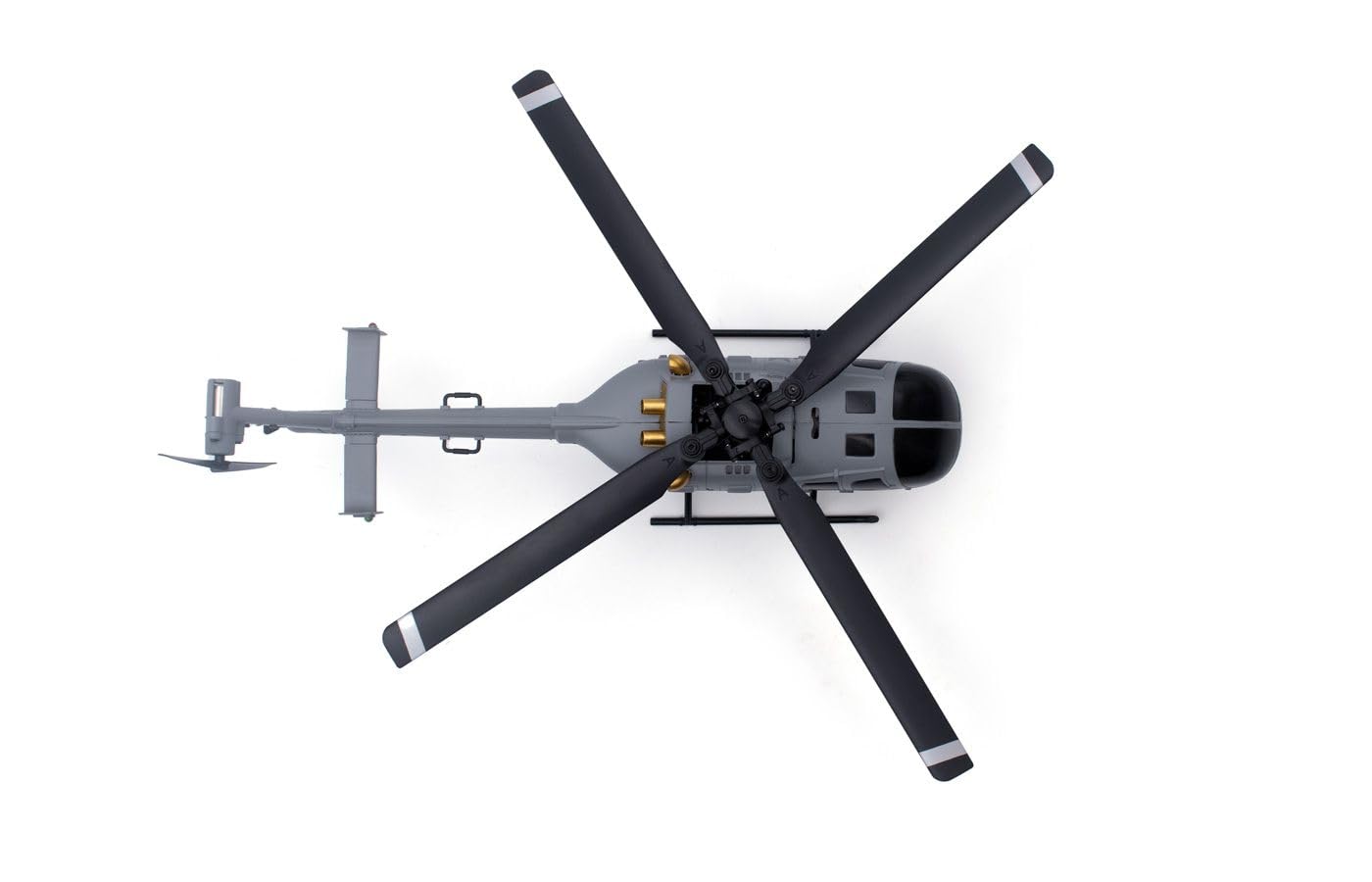 MODSTER BO-105 Flybarless RC elicottero I 256 mm I RTF RC elicottero con stabilizzazione a 6 assi, avvio/atterraggio auto, grigio