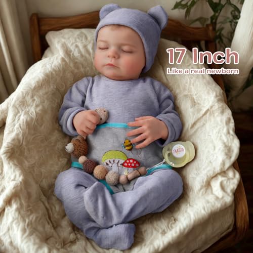 Jizhi Lifelike Reborn Baby Dolls Noah - 17 Inch Realistic Newborn Baby Dolls Anatomically Correct Real Life Baby Dolls Full Vinyl Body Poseable Baby Boy thumb #3